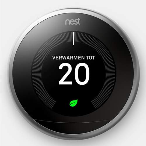 Nest Learning slimme thermostaat generatie RVS Sources Nrg